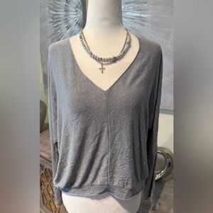 Brand Bazaar Shimmering Silver Women's Sweater Blouse